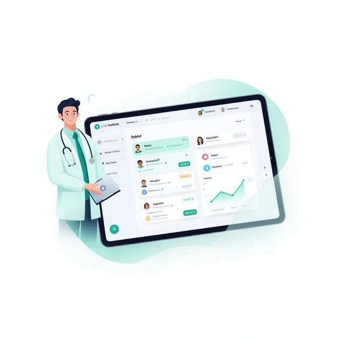 Doktor tablet ile Self Klinik hasta takip programını kullanıyor